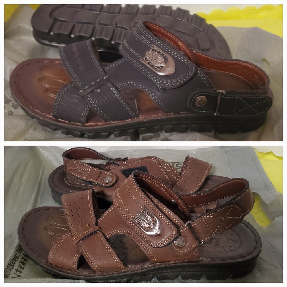 Fashion Leather Shoes Men's Sandals